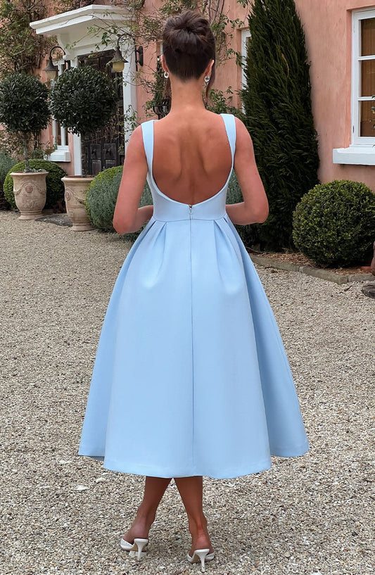 Robe mi-longue Clarabella - Bleu