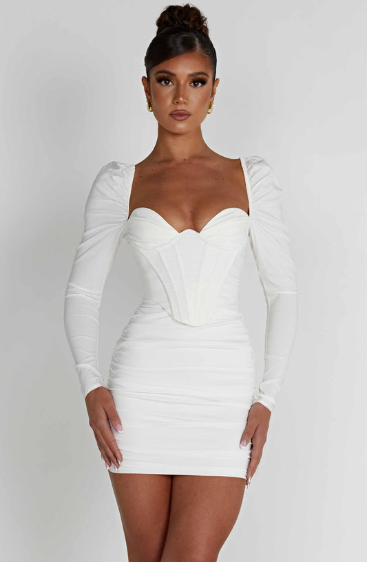 Louise_Mini_Dress_White_Fiorefinesse