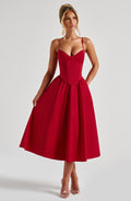 Mariella_Midi_Dress_Red_Fiorefinesse