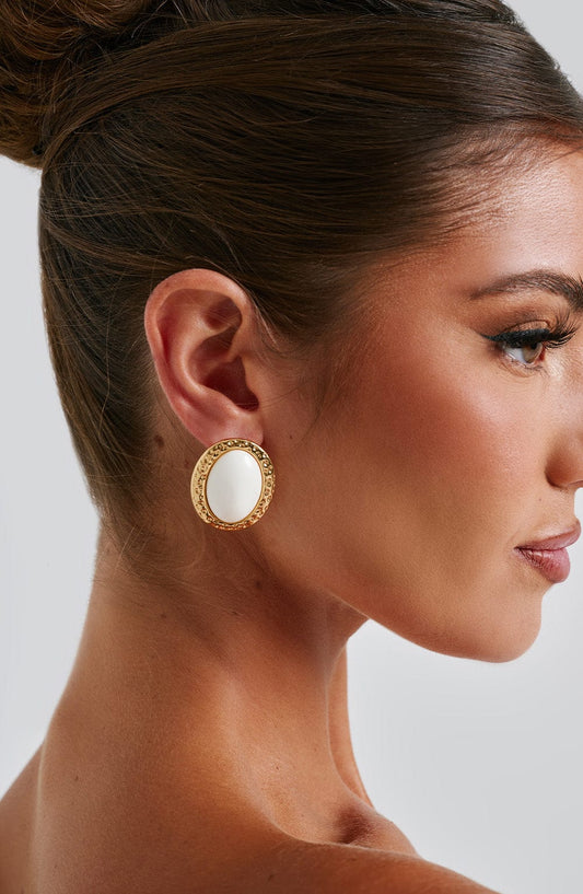 Eloise Earrings - Ivory/Gold