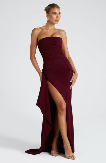 Zafira Maxi Dress - Cherry Lacquer